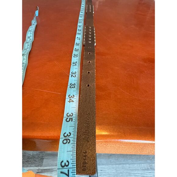 Albatros Brown Genuine Leather & Silver Belt Made In Italy Medium - Picture 9 of 9